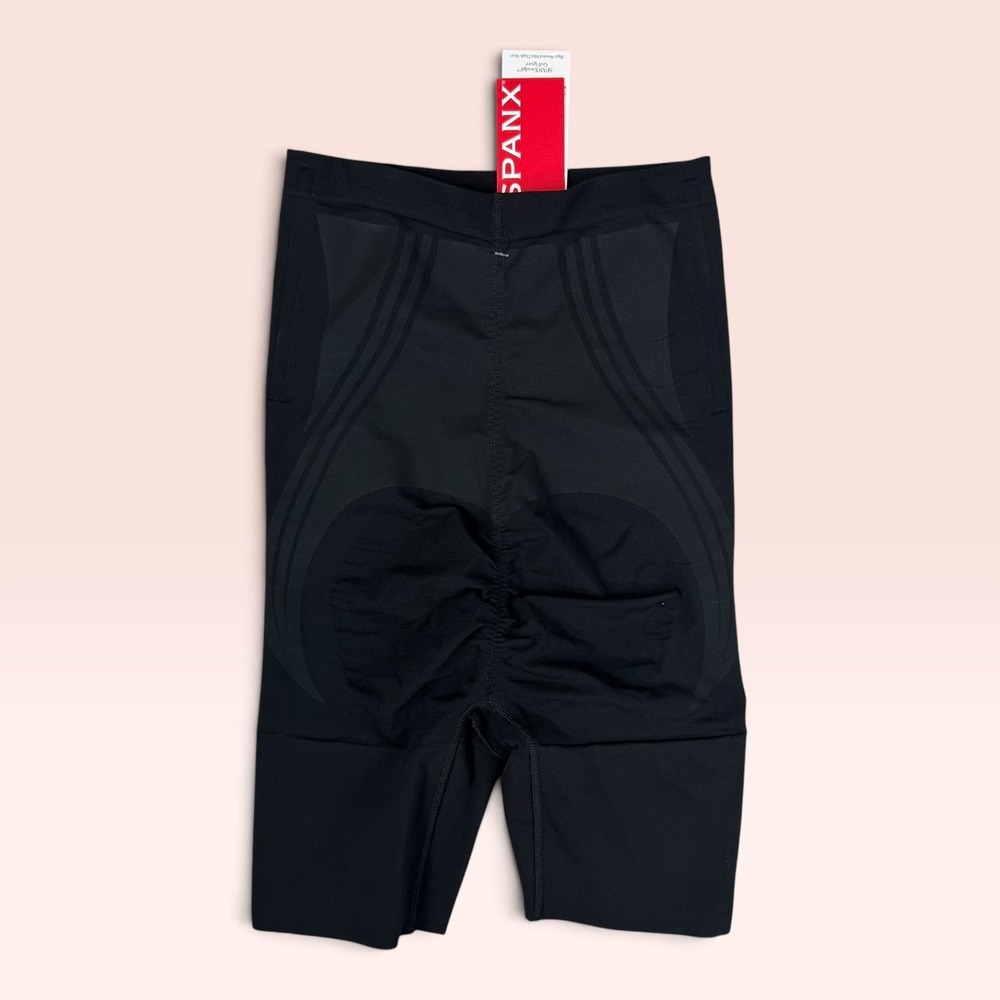 Spanx Sculpt GoFigure High Waisted Mid Thigh Short Black Strong Compression M